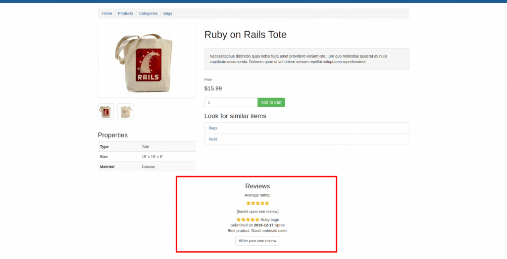 Users can see his/her review on the product page