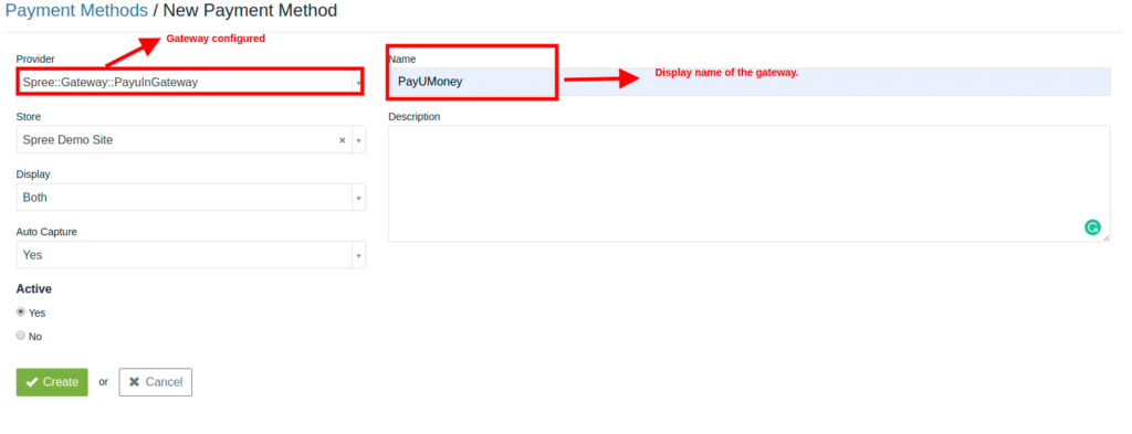 configurations payment method