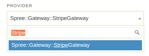Search ‘Stripe’ in Providers drop down