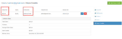 referral store credits