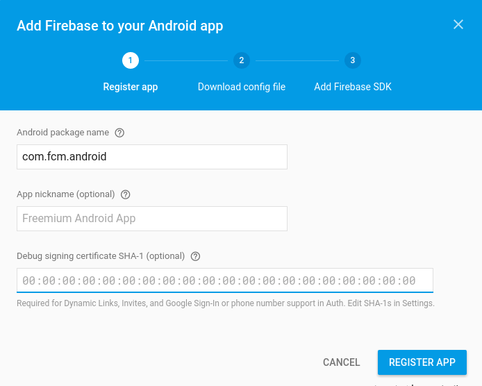 add app to firebase