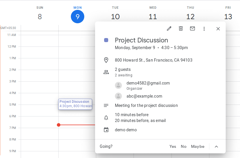 Google Calendar API 11