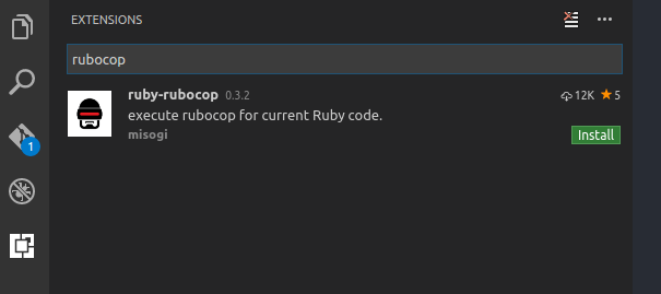 install rubocop on visual studio