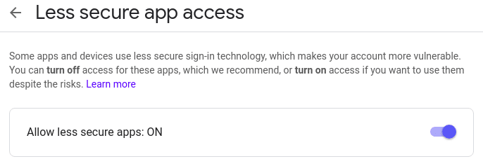 less secure app access