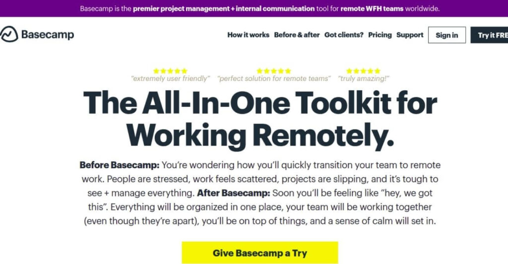 Basecamp - online toolkit