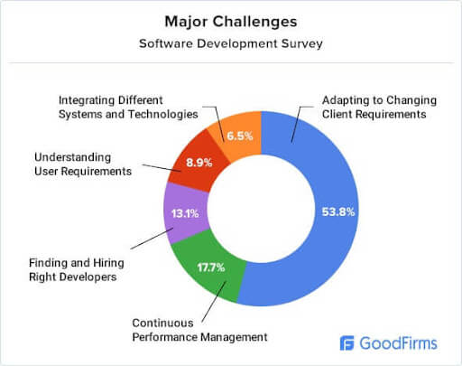 major challenges for software development company