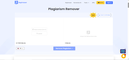 Plagiarism Remover by Rephraser.co