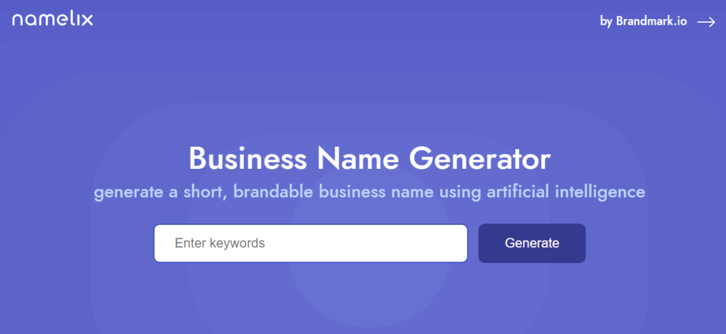 Business Name Generator Tool- free AI-powered naming tool - Namelix