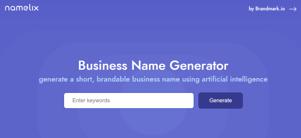 Namelix Business Name Generator Tool