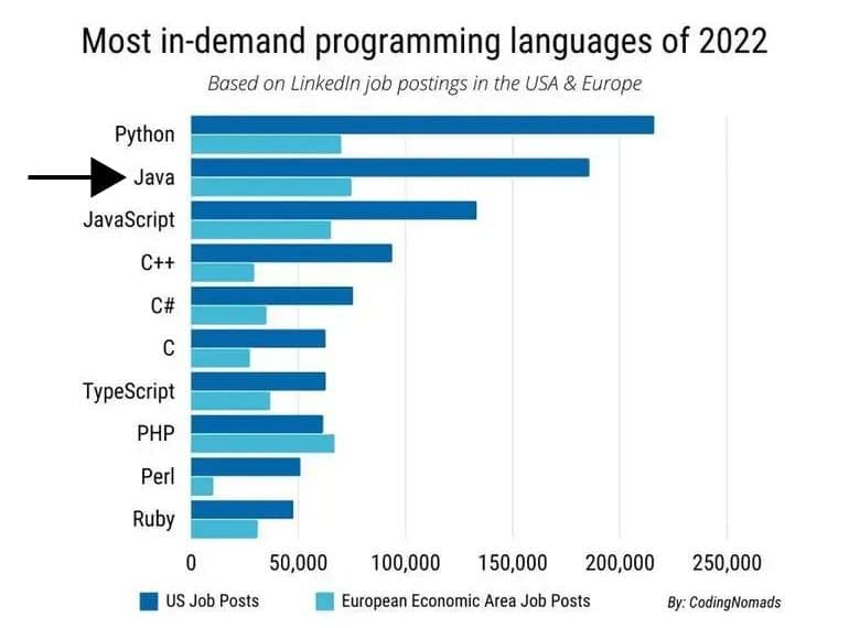 Most in-demand programming languages of 2022